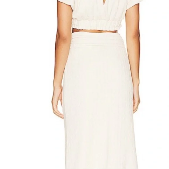 NWT Womens 2 Piece Set Tovah Set in Tofu Free People Size L Large Top And Skirt  - Picture 2 of 4